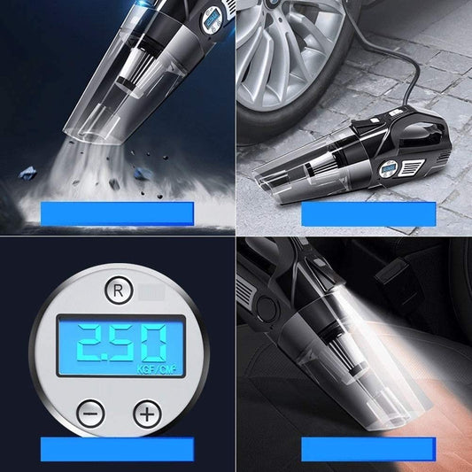 Handheld Cordless Vacuum Cleaner, wiederaufladbar und Cyce Saugkraft, leicht, Handstaubsauger 4 in 1, Vakuum-Reiniger, Inflation/Licht/Schießmessung
