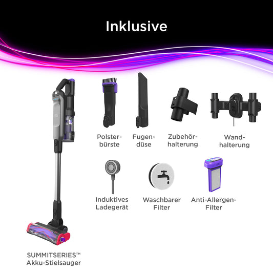 BLACK+DECKER 4in1 Akku-Stielstaubsauger mit Digital-Motor (86,4 Wh, beutelloser Boden- und Handstaubsauger mit Elektro-Tierhaarbürste, 2 Saugstufen, inkl; akku und Ladegerät, Zubehör) BHFEA640WP