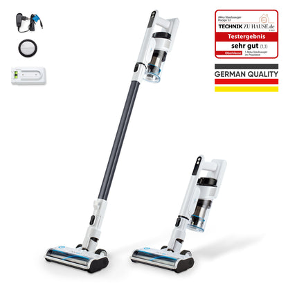 hoogo Akku-Staubsauger S3 2-in-1, 300W, 21.000 Pa, kabellos, bis 50 Min. Laufzeit, LED & Tierhaarbürste