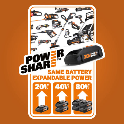 WORX WX030L 20V Power Share Cordless Cube Vac Compact Vacuum, Staubsauger, Schwarz