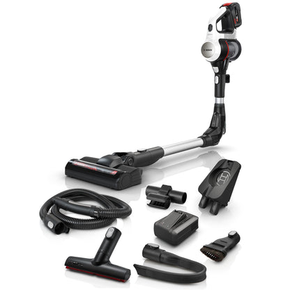 Bosch Unlimited 7 BSS715CARP Akku-Staubsauger, 5,0 Ah, Knickrohr, Turbostufe, Schnellladegerät & XXL-Polsterdüse