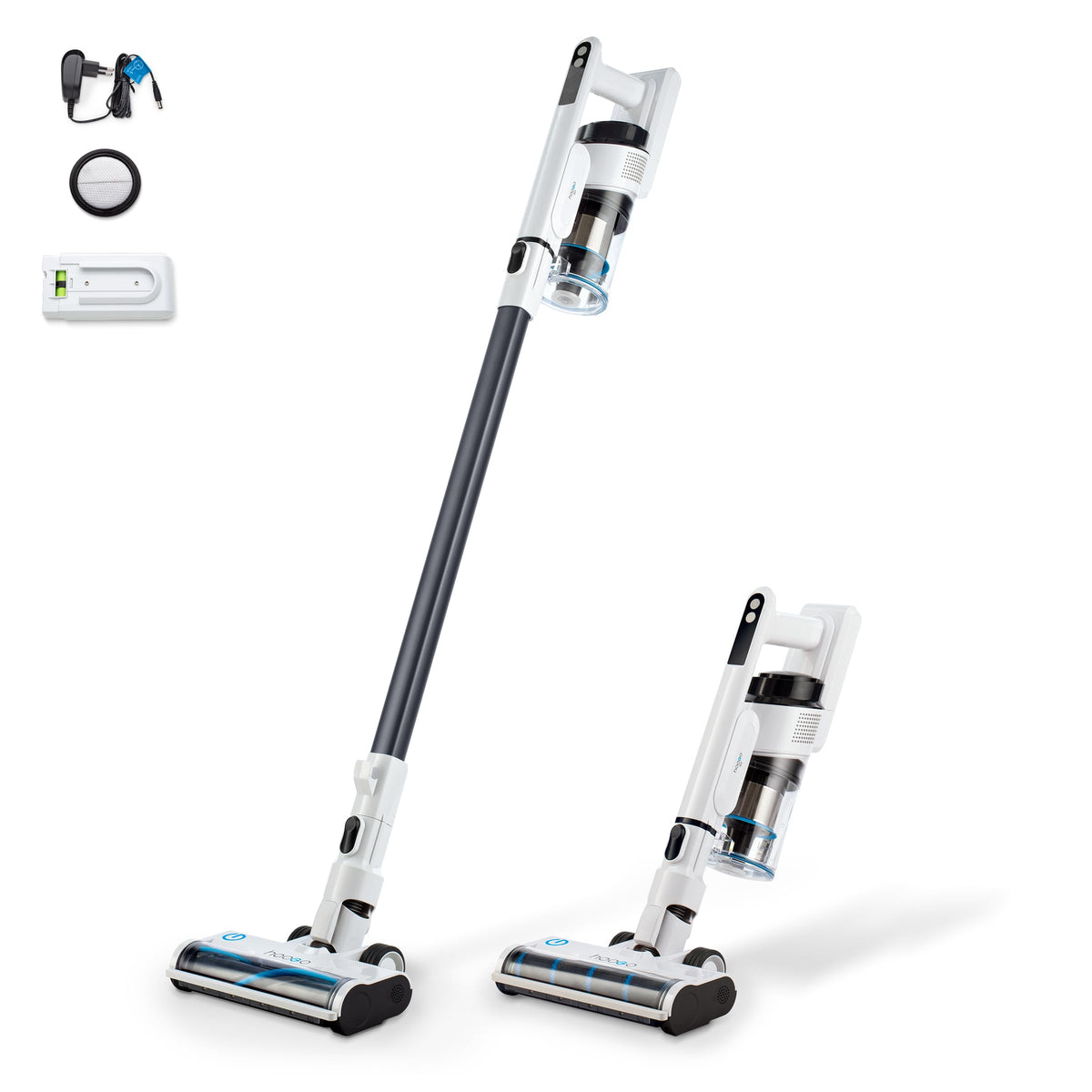 hoogo Akku-Staubsauger S3 2-in-1, 300W, 21.000 Pa, kabellos, bis 50 Min. Laufzeit, LED & Tierhaarbürste