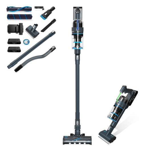 hoogo Akku-Staubsauger S6+ 2in1 | beutellos kabellos | Laufzeit bis zu 100 Min. | Handstaubsauger | inkl. 2 Wechselakkus | Tierhaare | LED-Beleuchtung | Qualität aus Deutschland