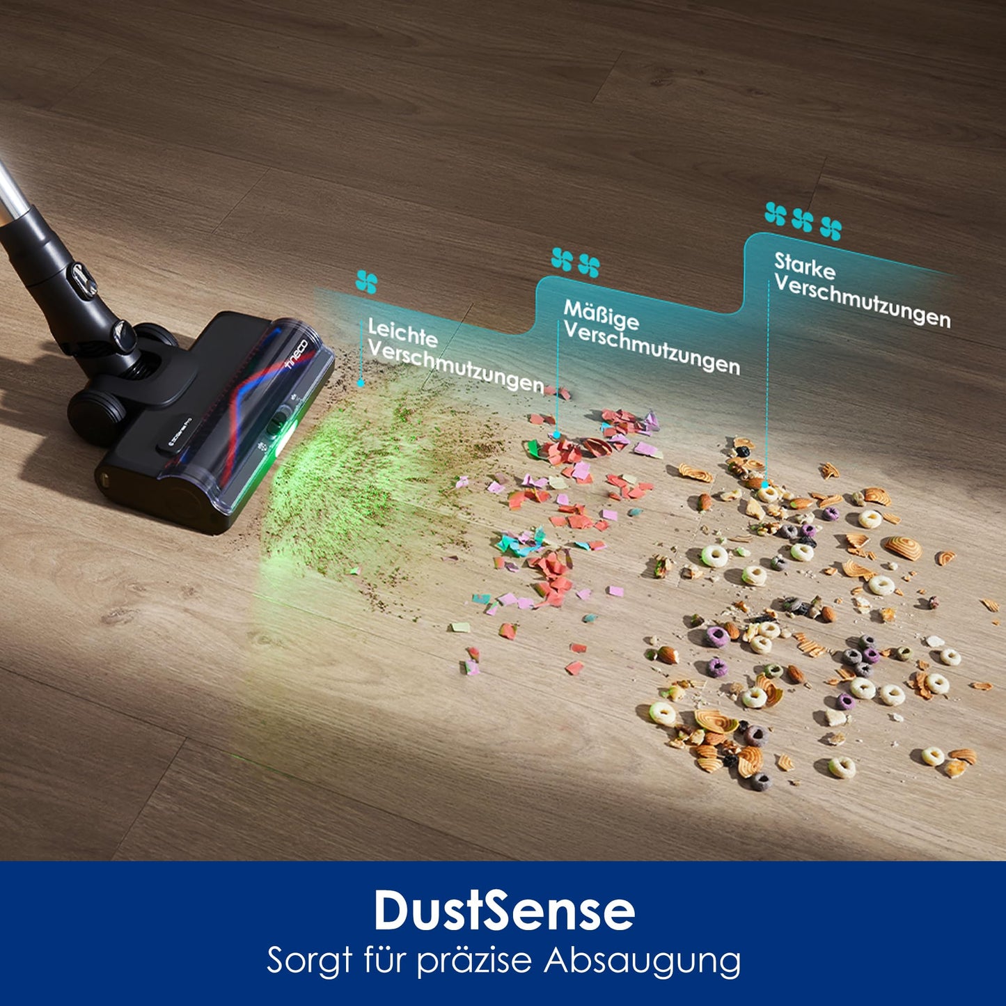 Tineco Pure ONE S70 Akku Staubsauger, 200 AW, LED, 3DSense Pro Reinigungssystem, bis zu 95 Min. 6-stufiges Filter, ZeroTangle-Bürste, Intelligenter Kabelloser Handstaubsauger
