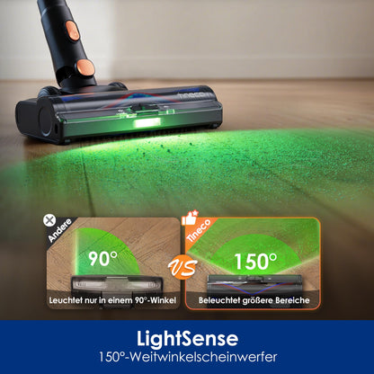Tineco Pure ONE S70 Akku Staubsauger, 200 AW, LED, 3DSense Pro Reinigungssystem, Biz zu 95 Min. 6-stufiges Filter, ZeroTangle-Bürste, Intelligenter Kabelloser Handstaubsauger (Orange)