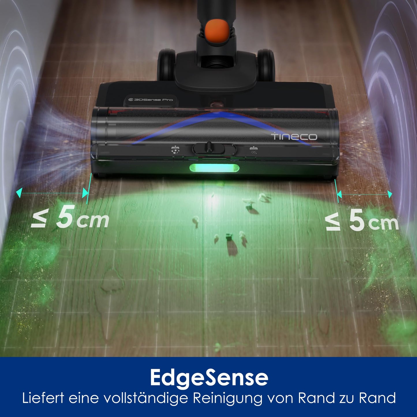 Tineco Pure ONE S70 Akku Staubsauger, 200 AW, LED, 3DSense Pro Reinigungssystem, Biz zu 95 Min. 6-stufiges Filter, ZeroTangle-Bürste, Intelligenter Kabelloser Handstaubsauger (Orange)