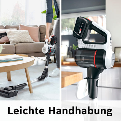 Bosch Unlimited 7 BSS715CARP Akku-Staubsauger, 5,0 Ah, Knickrohr, Turbostufe, Schnellladegerät & XXL-Polsterdüse