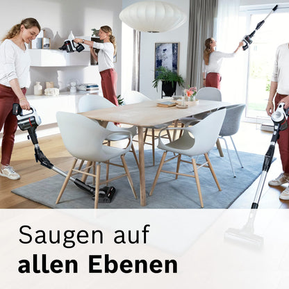Bosch Unlimited 7 BSS715CARP Akku-Staubsauger, 5,0 Ah, Knickrohr, Turbostufe, Schnellladegerät & XXL-Polsterdüse