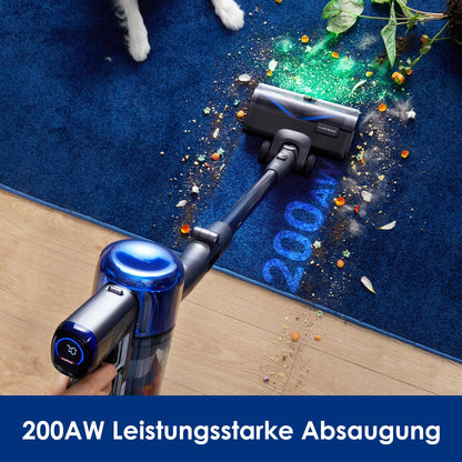 Tineco Pure ONE S70 Akku Staubsauger, 200 AW, LED, 3DSense Pro Reinigungssystem, bis zu 95 Min. 6-stufiges Filter, ZeroTangle-Bürste, Intelligenter Kabelloser Handstaubsauger