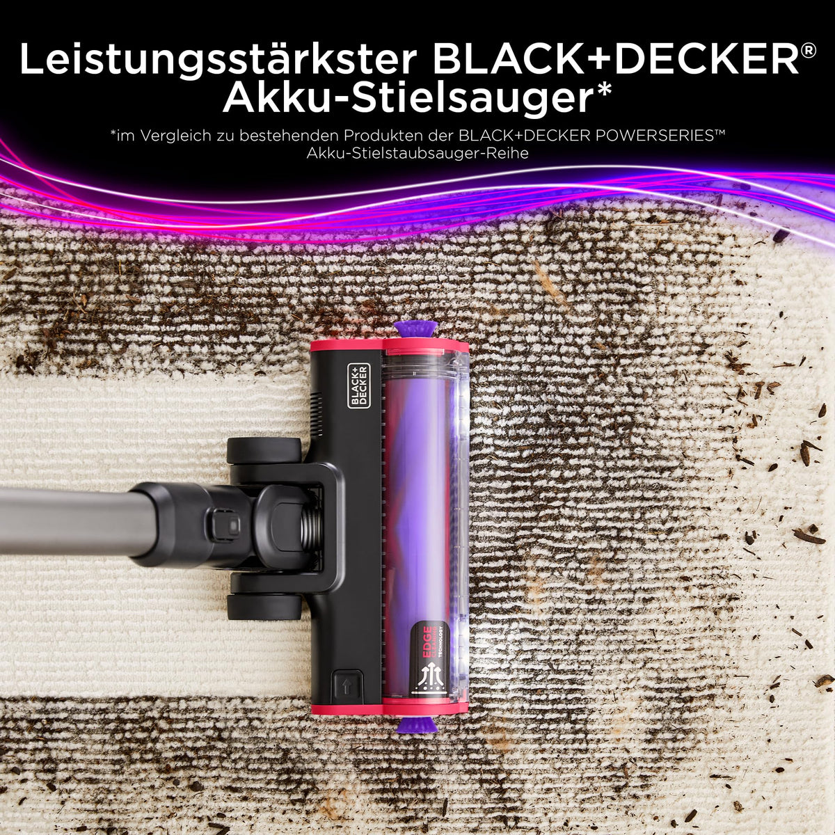 BLACK+DECKER BHFEA640WP 4-in-1 Akku-Stielstaubsauger, 86,4 Wh, Tierhaarbürste, 2 Saugstufen, inkl. Akku & Ladegerät