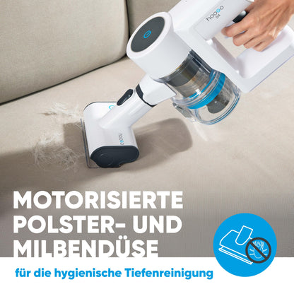hoogo Akku Staubsauger S4 2in1 | 400W | 23.000 Pa | beutellos kabellos | Laufzeit bis zu 60 Min. | Handstaubsauger | Tierhaare | LED Beleuchtung | Qualität aus Deutschland